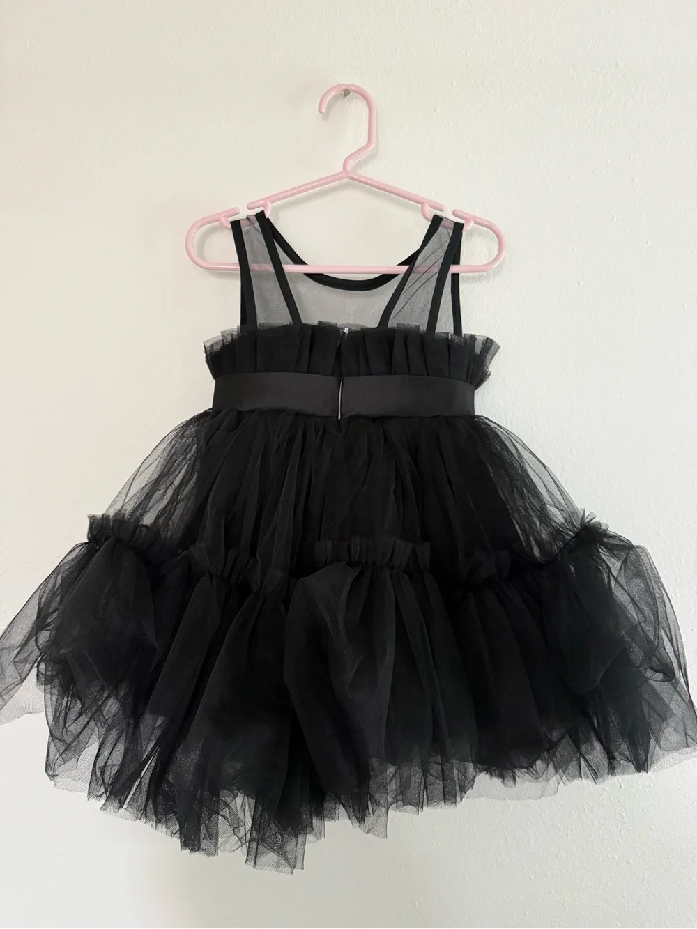 Elegant Black Tulle Party Dress for Girls